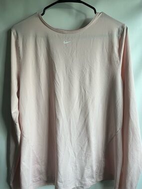 Nike Light Pink Long Sleeve Dri-FIT Top xl